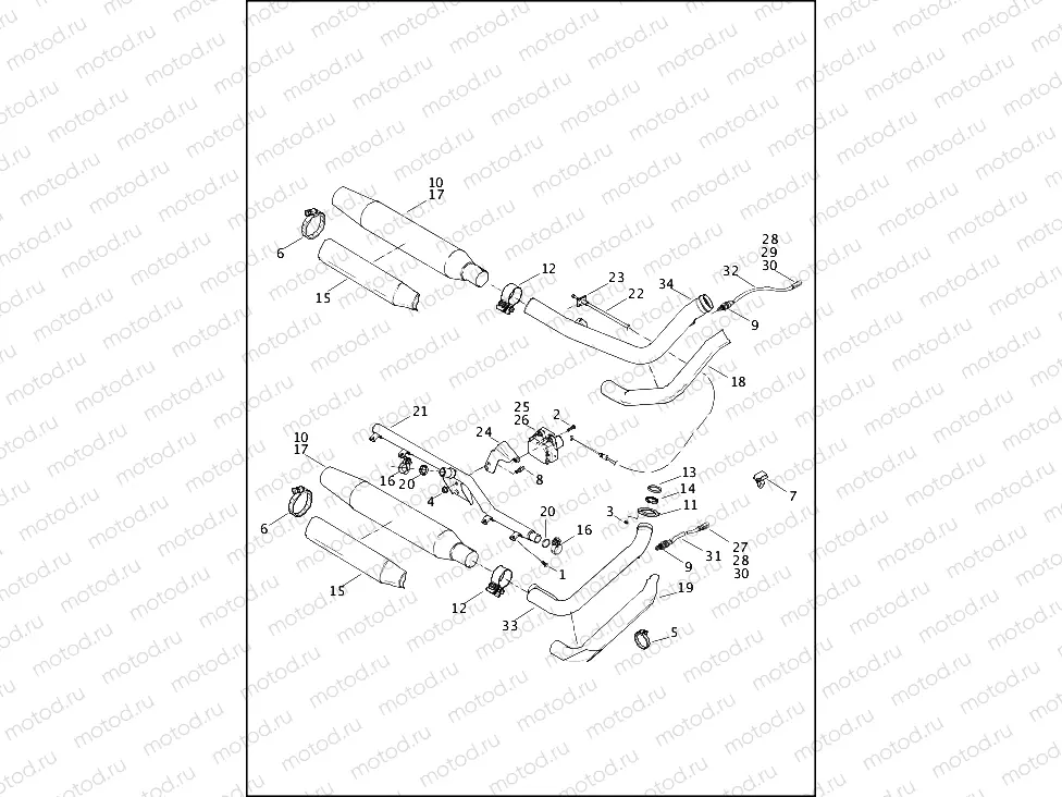 EXHAUST SYSTEM - FLSTC & FXST (1 OF 2)