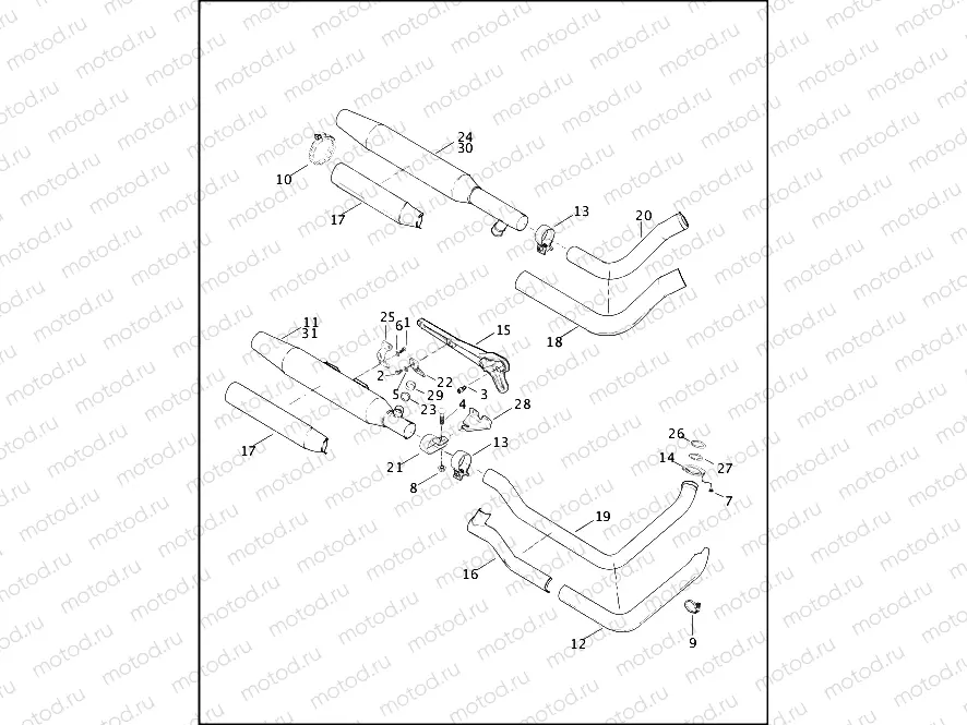 EXHAUST SYSTEM - FLSTF & FXSTD