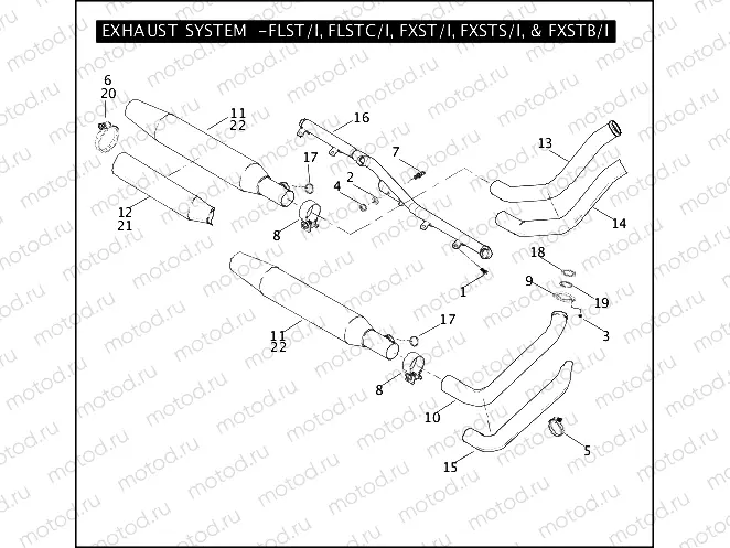 EXHAUST SYSTEM - FLST/I, FLSTC/I, FXST/I, FXSTS/I, & FXSTB/I