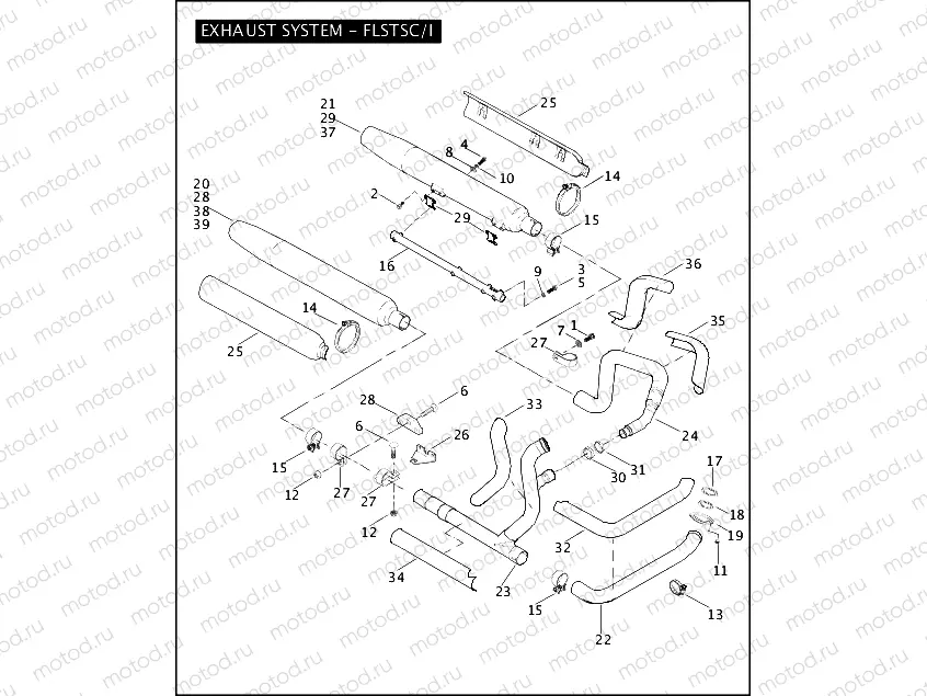 EXHAUST SYSTEM - FLSTSC/I