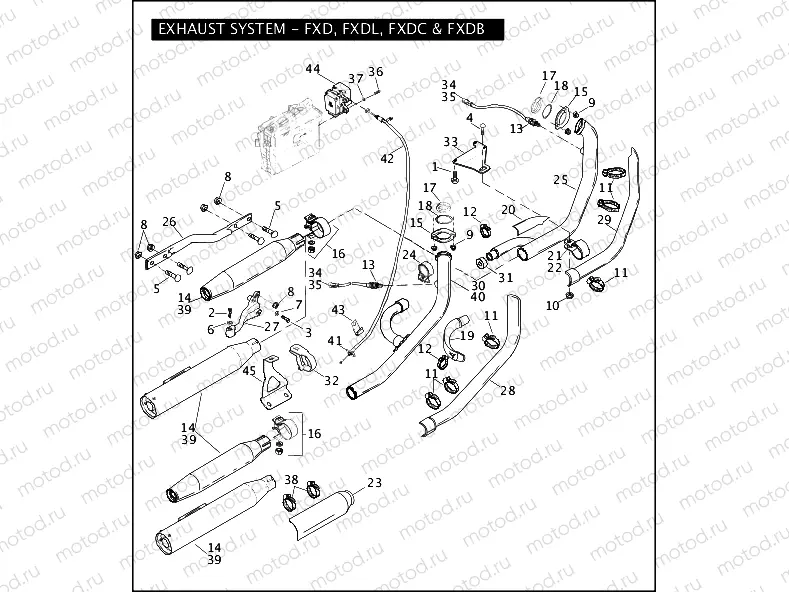 EXHAUST SYSTEM - FXD, FXDL, FXDC & FXDB