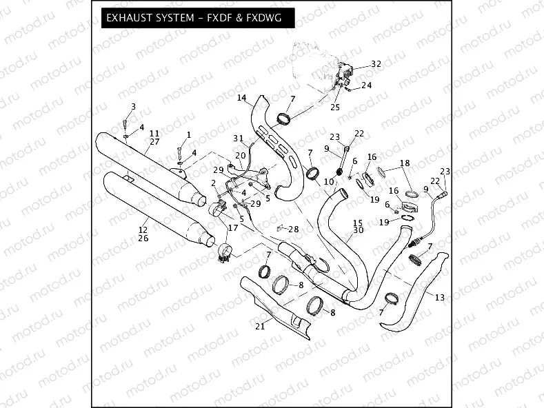 EXHAUST SYSTEM - FXDF & FXDWG