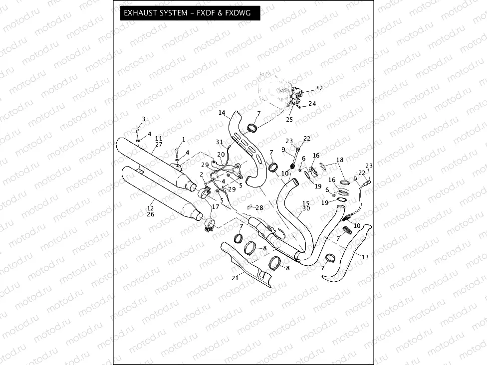 EXHAUST SYSTEM - FXDF & FXDWG