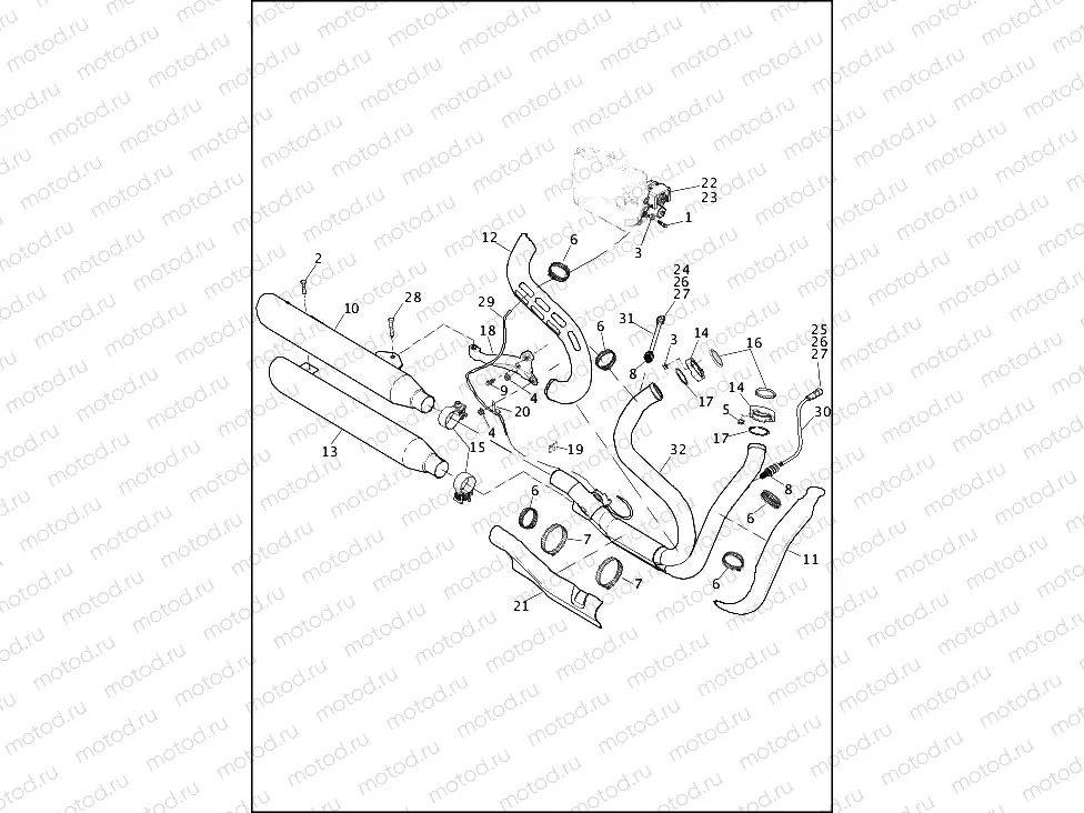 EXHAUST SYSTEM - FXDF & FXDWG