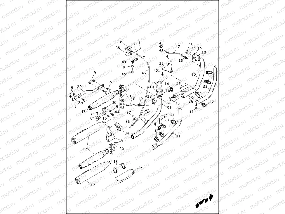EXHAUST SYSTEM - FXDL, FXDC, FXDB, FXDBA & FXDBP (1 OF 2)