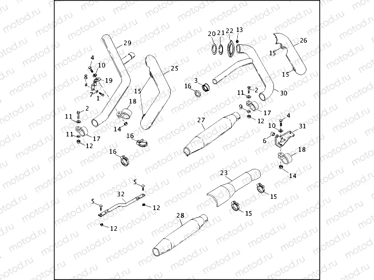 EXHAUST SYSTEM - FXRP