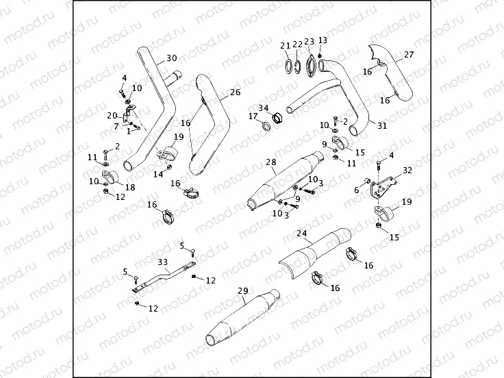 EXHAUST SYSTEM - FXRP