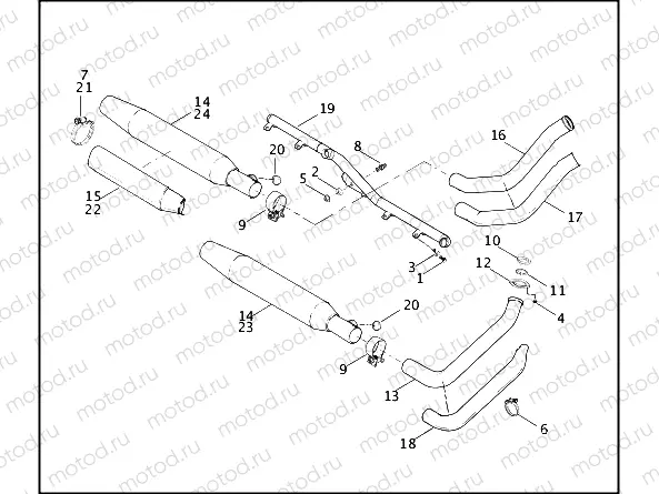 EXHAUST SYSTEM - FXST/I, FLSTC/I, FXSTS/I & FXSTB/I