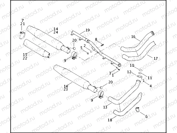 EXHAUST SYSTEM - FXST/I, FLSTC/I, FXSTS/I & FXSTB/I