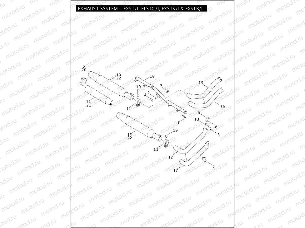 EXHAUST SYSTEM - FXST/I, FLSTC/I, FXSTS/I & FXSTB/I
