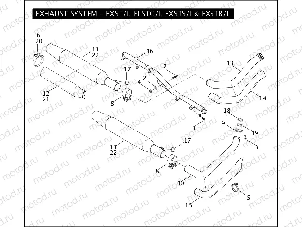 EXHAUST SYSTEM - FXST/I, FLSTC/I, FXSTS/I & FXSTB/I