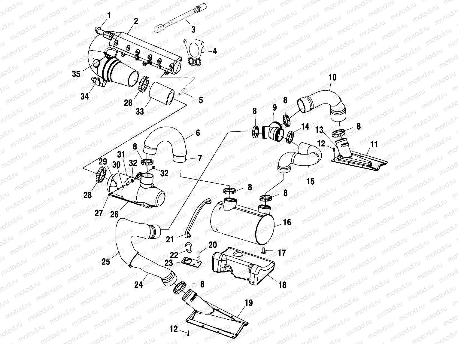 EXHAUST SYSTEM - I995094 (4951485148B008) | EXHAUST SYSTEM - I995094 (4951485148B008)