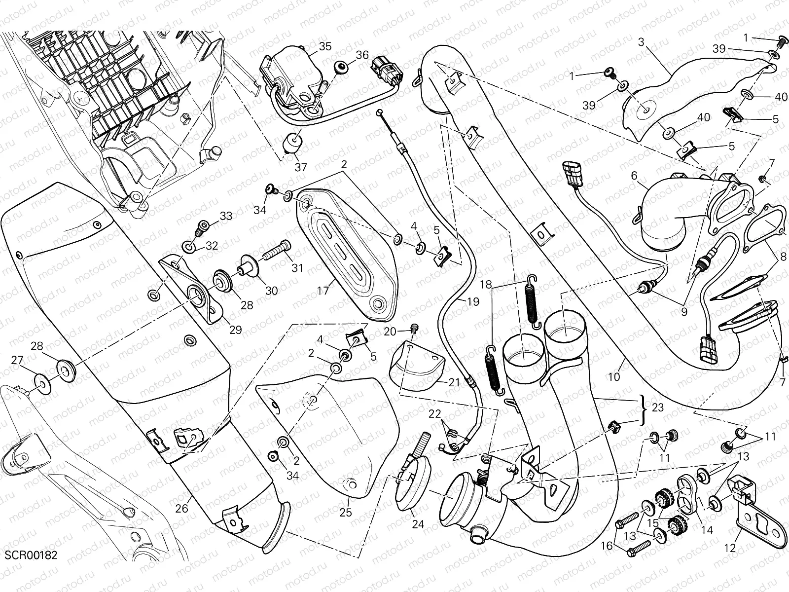 EXHAUST SYSTEM [MOD:HYM-SP;XST:AUS,EUR,FRA,JAP]
