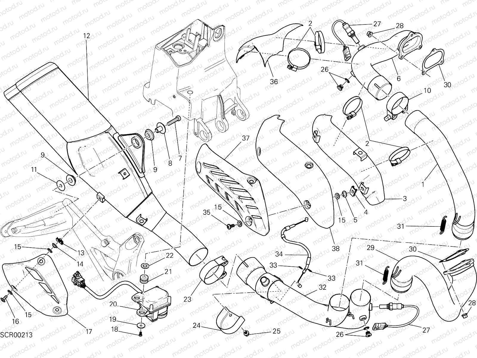 EXHAUST SYSTEM [MOD:M821 STR]