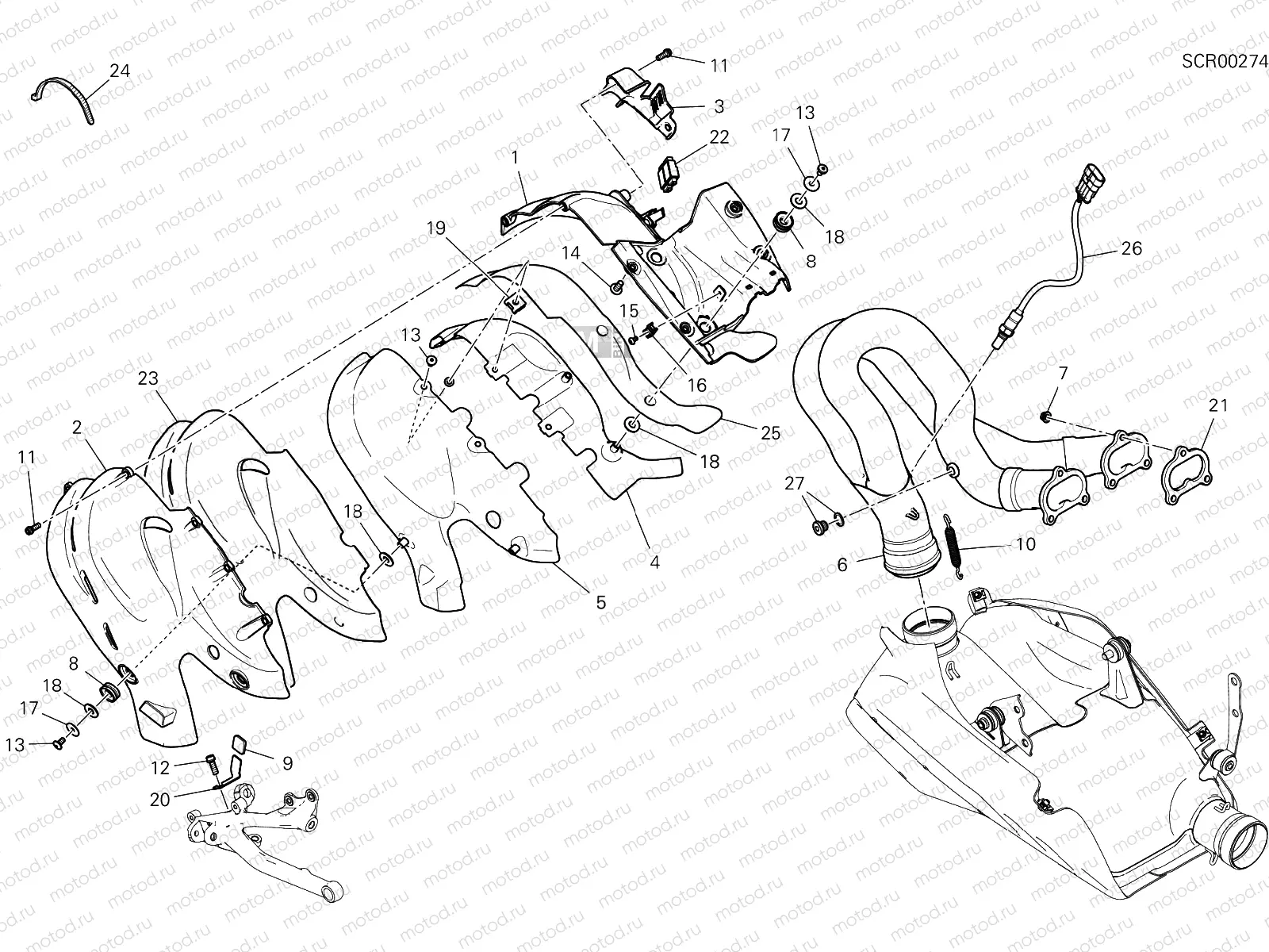 EXHAUST SYSTEM [MOD:PANV4 S]