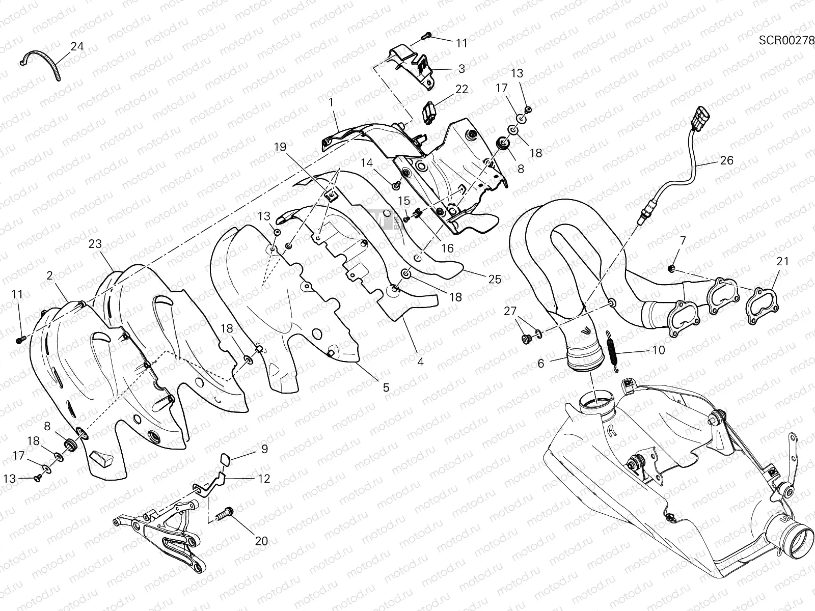 EXHAUST SYSTEM [MOD:PANV4 SP,PANV4SPM]