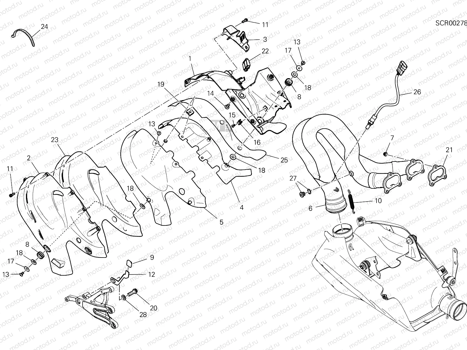 EXHAUST SYSTEM [MOD:PANV4 SP,PANV4SPM]