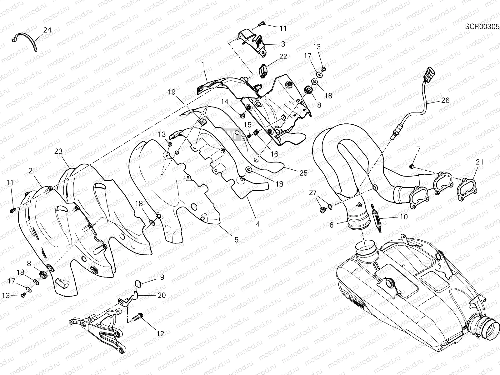 EXHAUST SYSTEM [MOD:PANV4916]