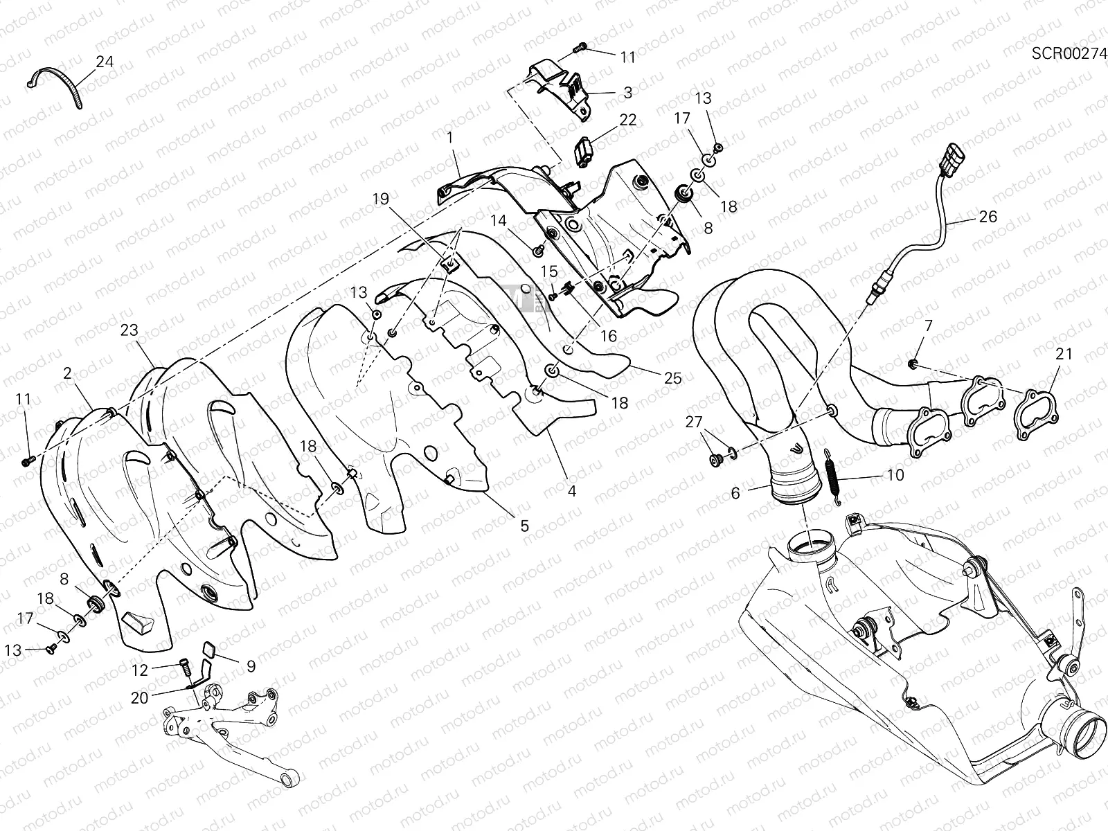 EXHAUST SYSTEM [MOD:PANV4SGP]