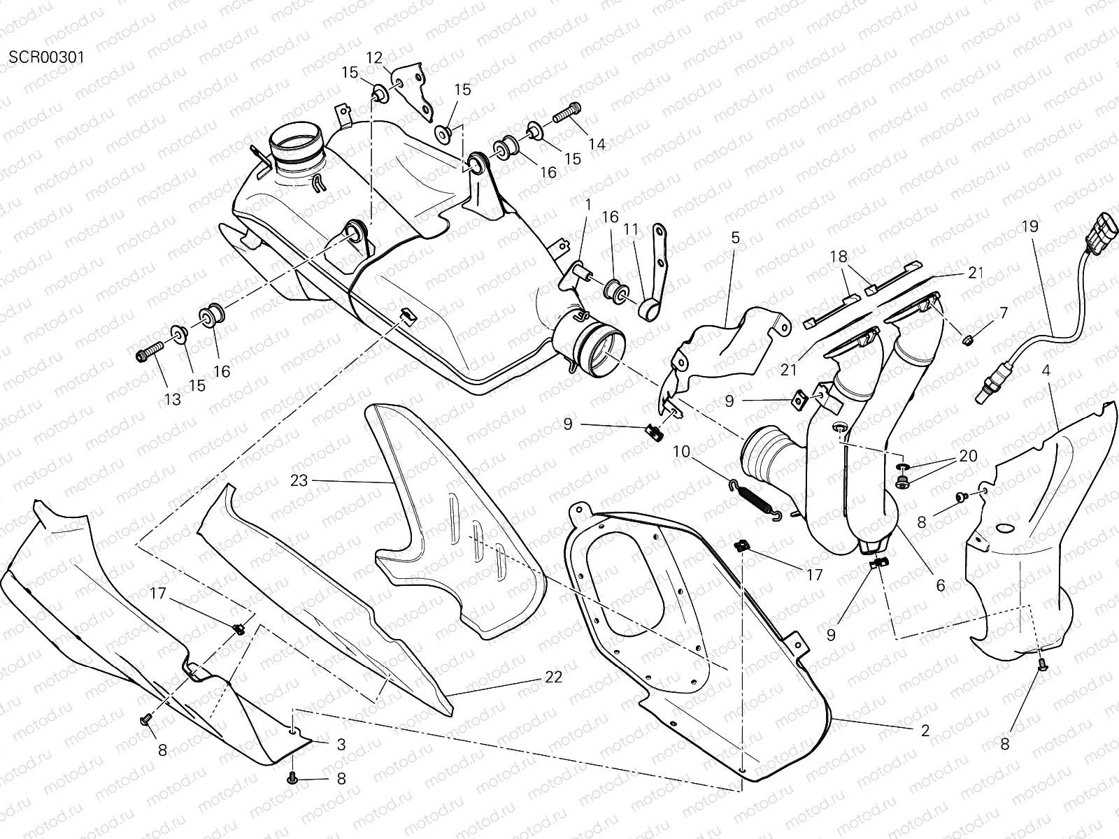 EXHAUST SYSTEM [MOD:PANV4;XST:ROK]