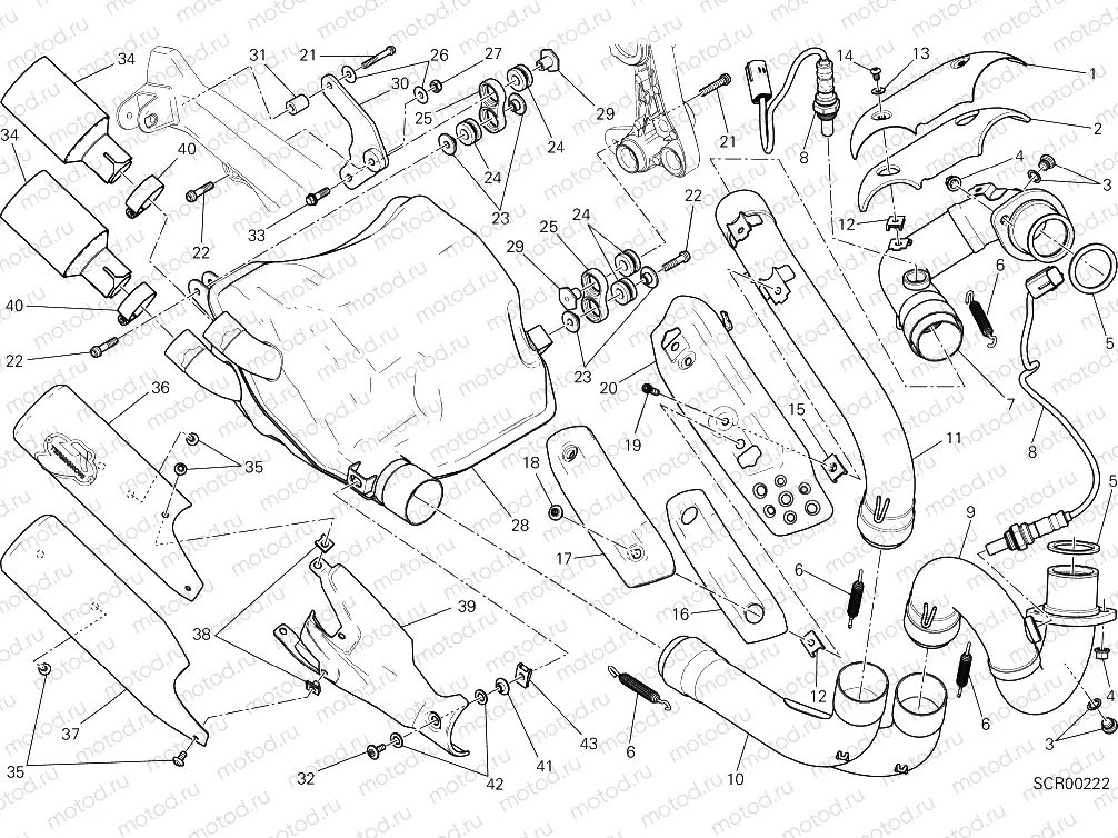 EXHAUST SYSTEM [MOD:SCR800CR;XST:EUR,ROK,TWN]