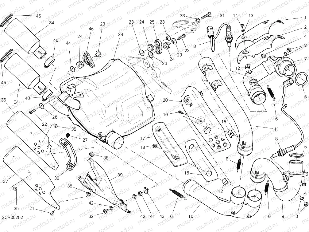 EXHAUST SYSTEM [MOD:SCR800DS]