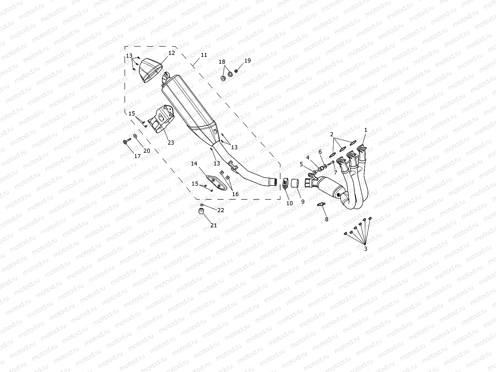 Exhaust System - NA to Low Ride