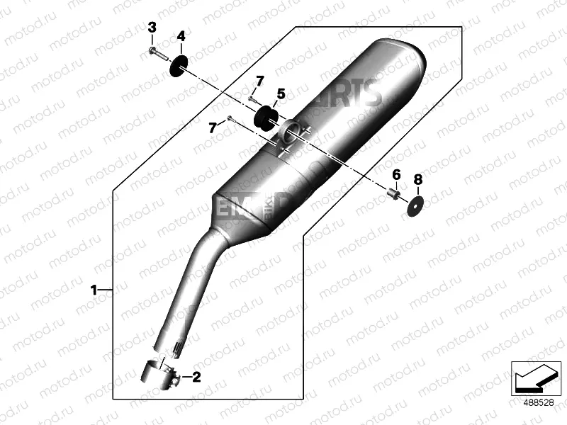 Exhaust system parts with mounts