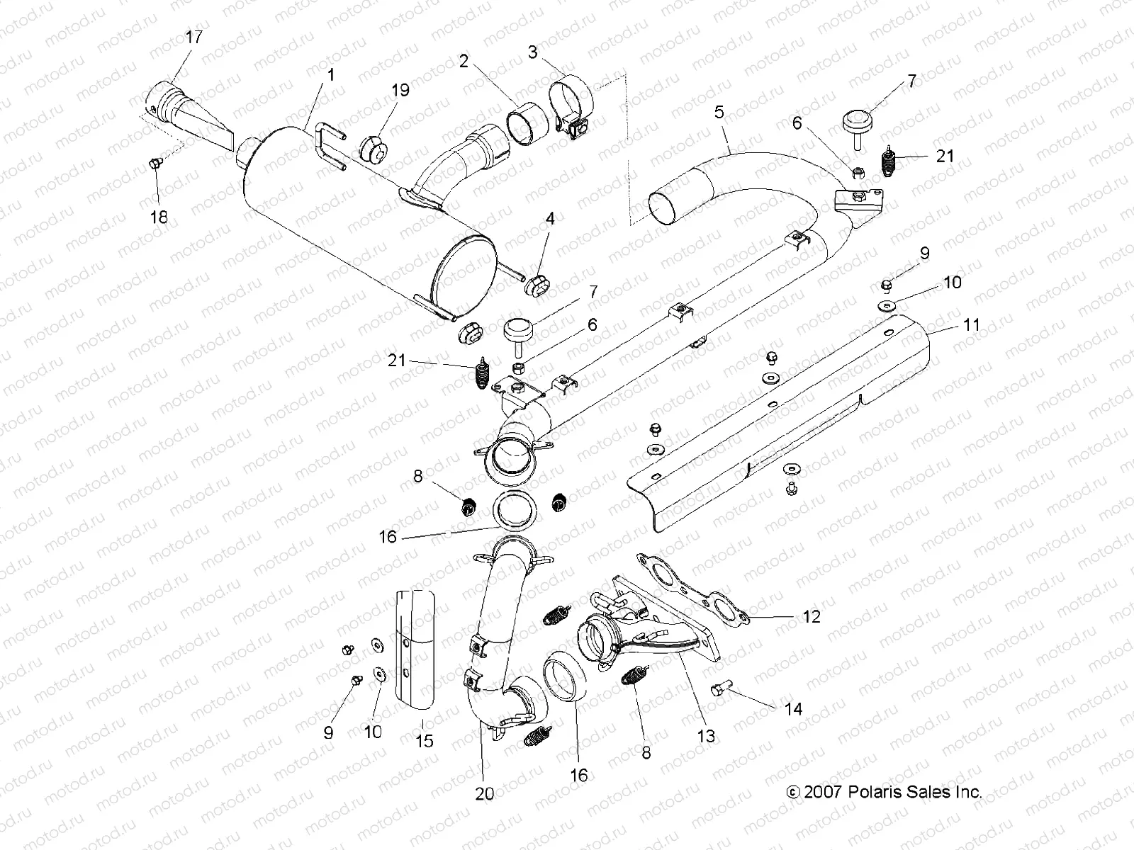 EXHAUST SYSTEM - R08VH76AD/AG (49RGREXHAUST08VISTA) | EXHAUST SYSTEM - R08VH76AD/AG (49RGREXHAUST08VISTA)