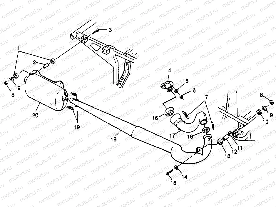 EXHAUST SYSTEM Scrambler 400L W97BC38C (4939893989A011) | EXHAUST SYSTEM Scrambler 400L W97BC38C (4939893989A011)