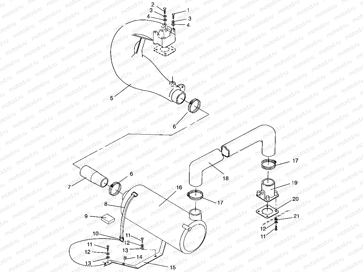 EXHAUST SYSTEM SL 650 STD B954358 (4932923292B004) | EXHAUST SYSTEM SL 650 STD B954358 (4932923292B004)