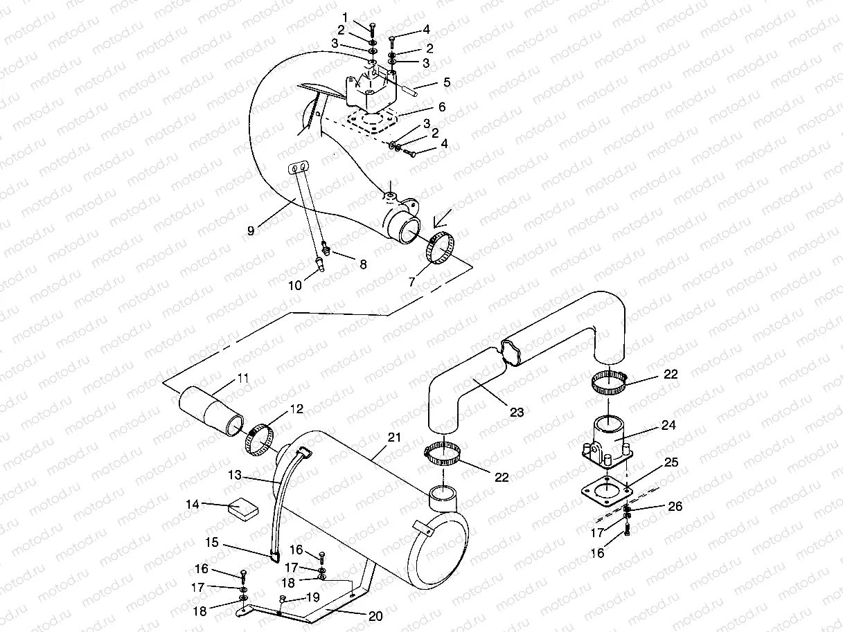 EXHAUST SYSTEM SL 700 B964066 and  Intl. SL 700 I964066 (4935633563B005) | EXHAUST SYSTEM SL 700 B964066 and  Intl. SL 700 I964066 (4935633563B005)