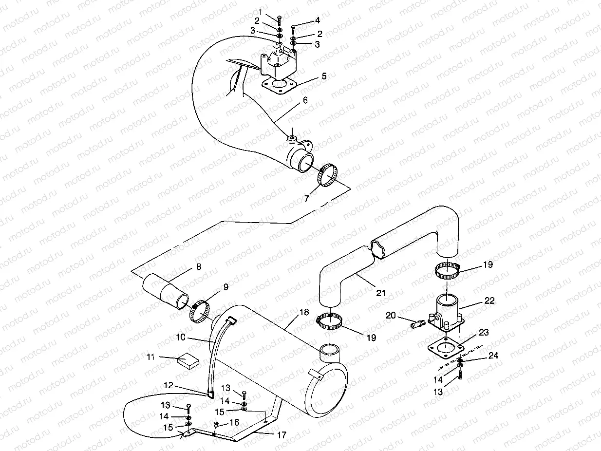 EXHAUST SYSTEM SL 780 B964087 and Intl. SL 780 I964087 (4935523552B005) | EXHAUST SYSTEM SL 780 B964087 and Intl. SL 780 I964087 (4935523552B005)