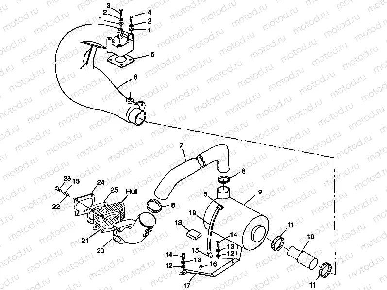 EXHAUST SYSTEM SL 780 B974088 and Intl. SL 780 I974088 (4940924092B006) | EXHAUST SYSTEM SL 780 B974088 and Intl. SL 780 I974088 (4940924092B006)