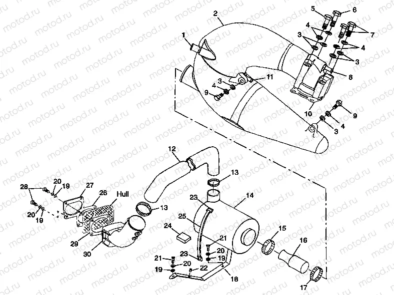 EXHAUST SYSTEM SL 900 B974091 and SL 1050 B974090 (4940974097B007) | EXHAUST SYSTEM SL 900 B974091 and SL 1050 B974090 (4940974097B007)