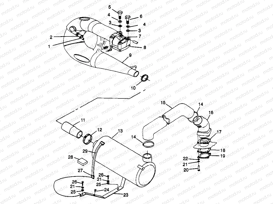 EXHAUST SYSTEM SLT 700 B974572 (4941124112B005) | EXHAUST SYSTEM SLT 700 B974572 (4941124112B005)