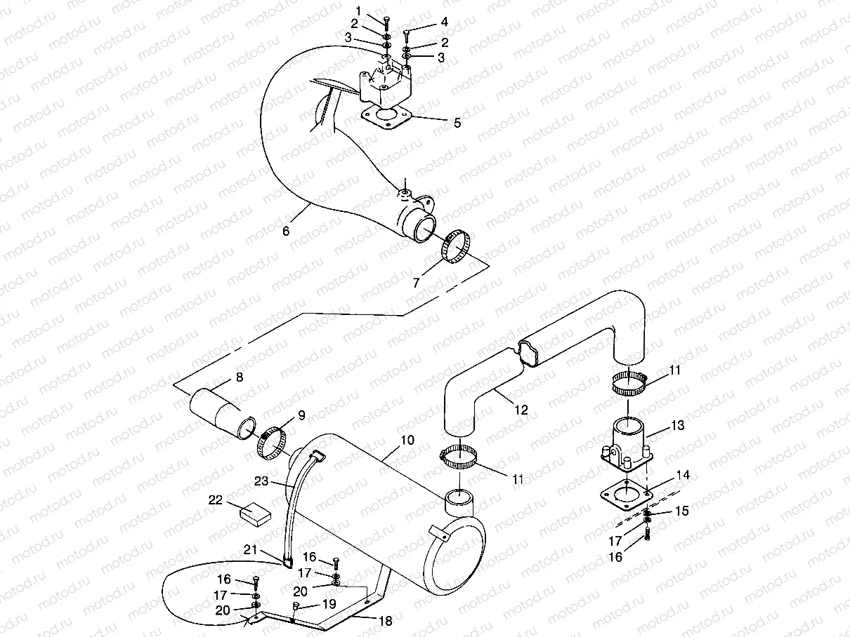 EXHAUST SYSTEM SLT 780 B964588 and  Intl. SLT 780 I964588 (4935683568B004) | EXHAUST SYSTEM SLT 780 B964588 and  Intl. SLT 780 I964588 (4935683568B004)