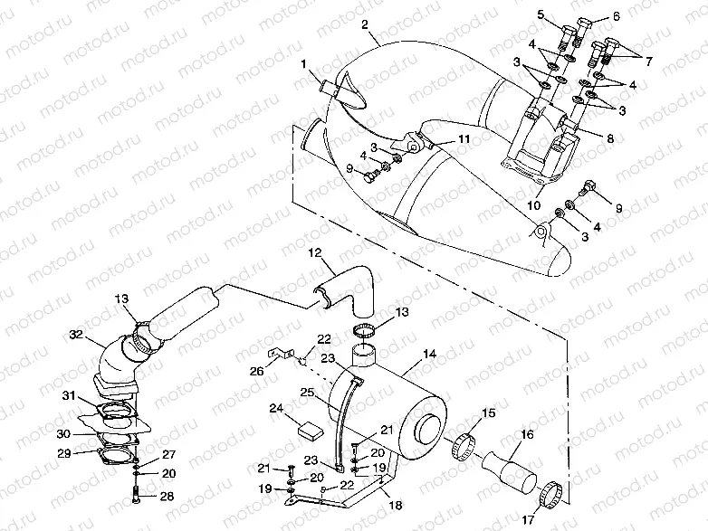 EXHAUST SYSTEM SLTX B974590 and INTL. SLTX I974590 (4941214121B004) | EXHAUST SYSTEM SLTX B974590 and INTL. SLTX I974590 (4941214121B004)