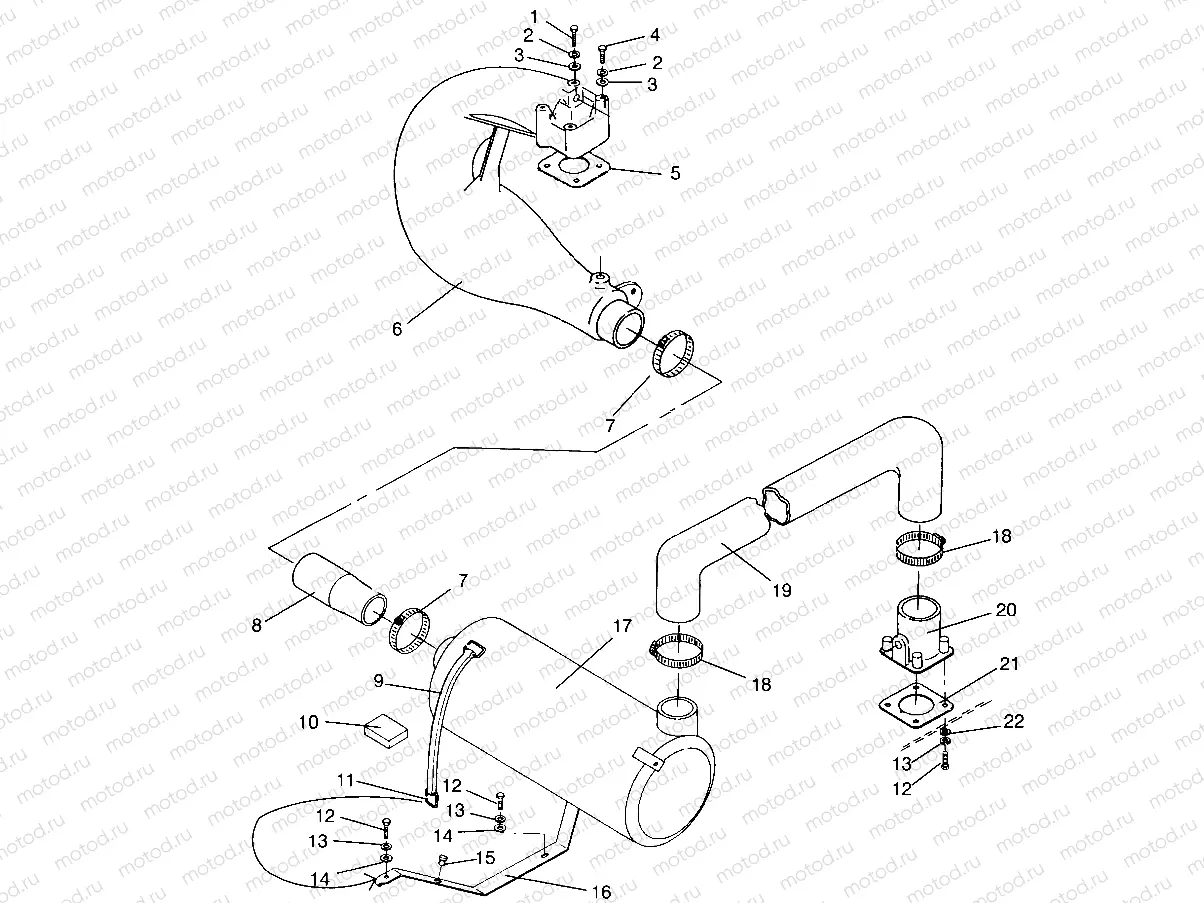 EXHAUST SYSTEM SLX 780 B954287 (4933953395B005) | EXHAUST SYSTEM SLX 780 B954287 (4933953395B005)