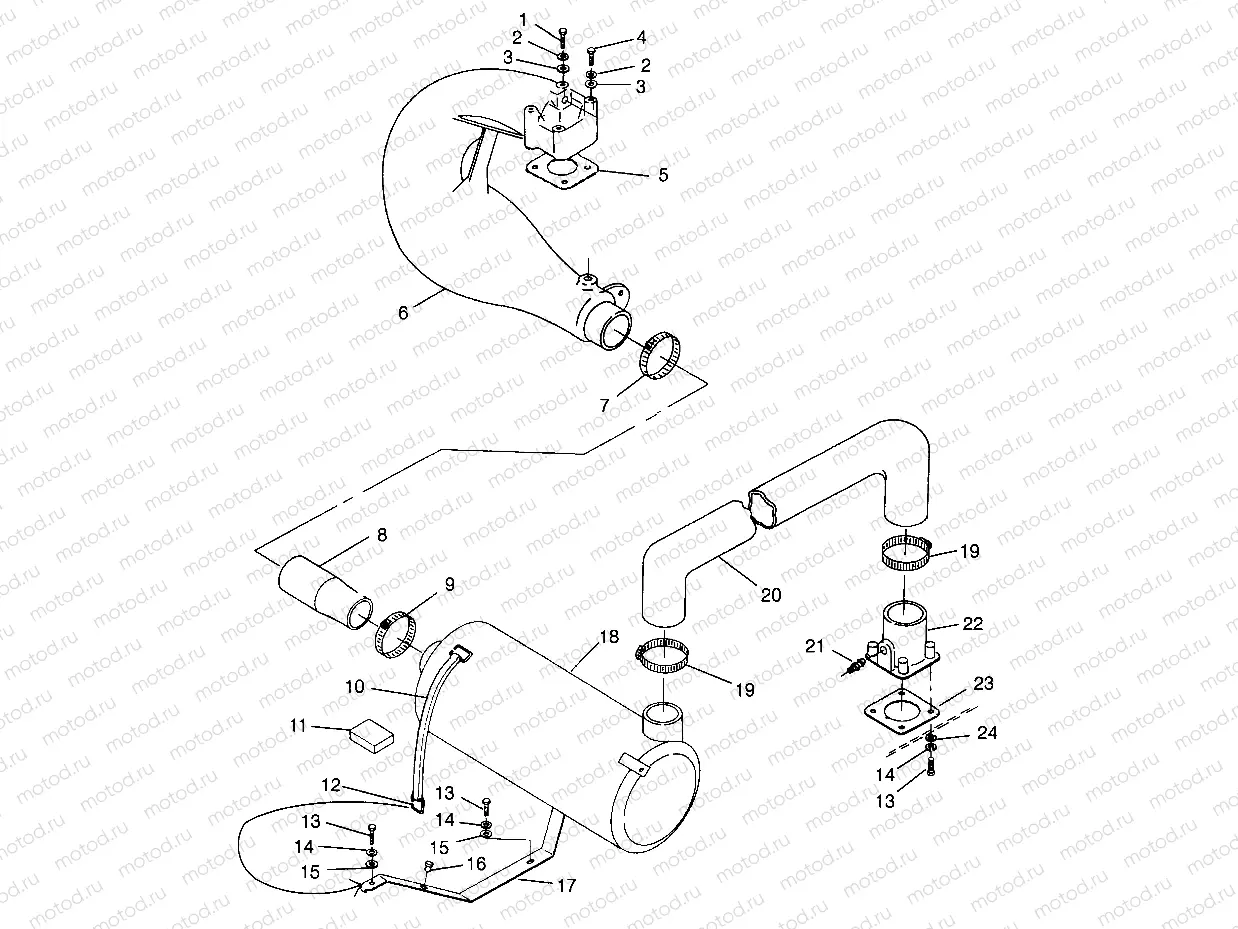 EXHAUST SYSTEM SLX 780 B964287 and Intl. SLX 780 I964287 (4937443744B005) | EXHAUST SYSTEM SLX 780 B964287 and Intl. SLX 780 I964287 (4937443744B005)