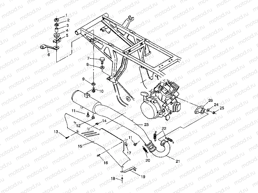 EXHAUST SYSTEM Sportsman 4X4 / W938039 (4926382638006A) | EXHAUST SYSTEM Sportsman 4X4 / W938039 (4926382638006A)