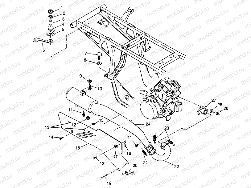 EXHAUST SYSTEM Sportsman 4x4 W948040 (4926842684A010) | EXHAUST SYSTEM Sportsman 4x4 W948040 (4926842684A010)