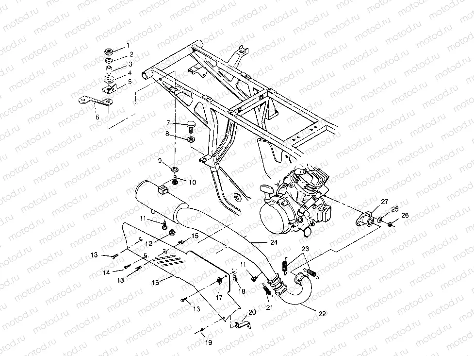 EXHAUST SYSTEM Sportsman 4x4 W958040 (4930403040A012) | EXHAUST SYSTEM Sportsman 4x4 W958040 (4930403040A012)