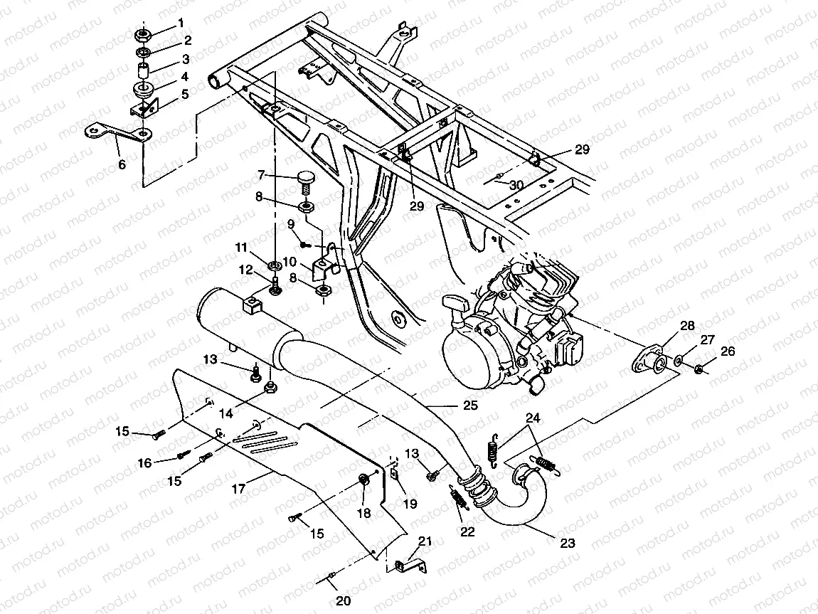EXHAUST SYSTEM Sportsman 4x4 W968040 (4935943594A012) | EXHAUST SYSTEM Sportsman 4x4 W968040 (4935943594A012)