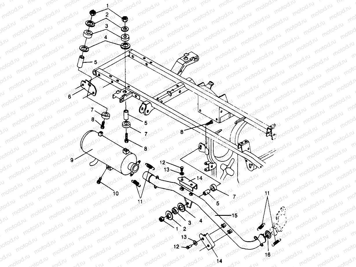 EXHAUST SYSTEM SPORTSMAN 500 W969244 (4936093609A013) | EXHAUST SYSTEM SPORTSMAN 500 W969244 (4936093609A013)