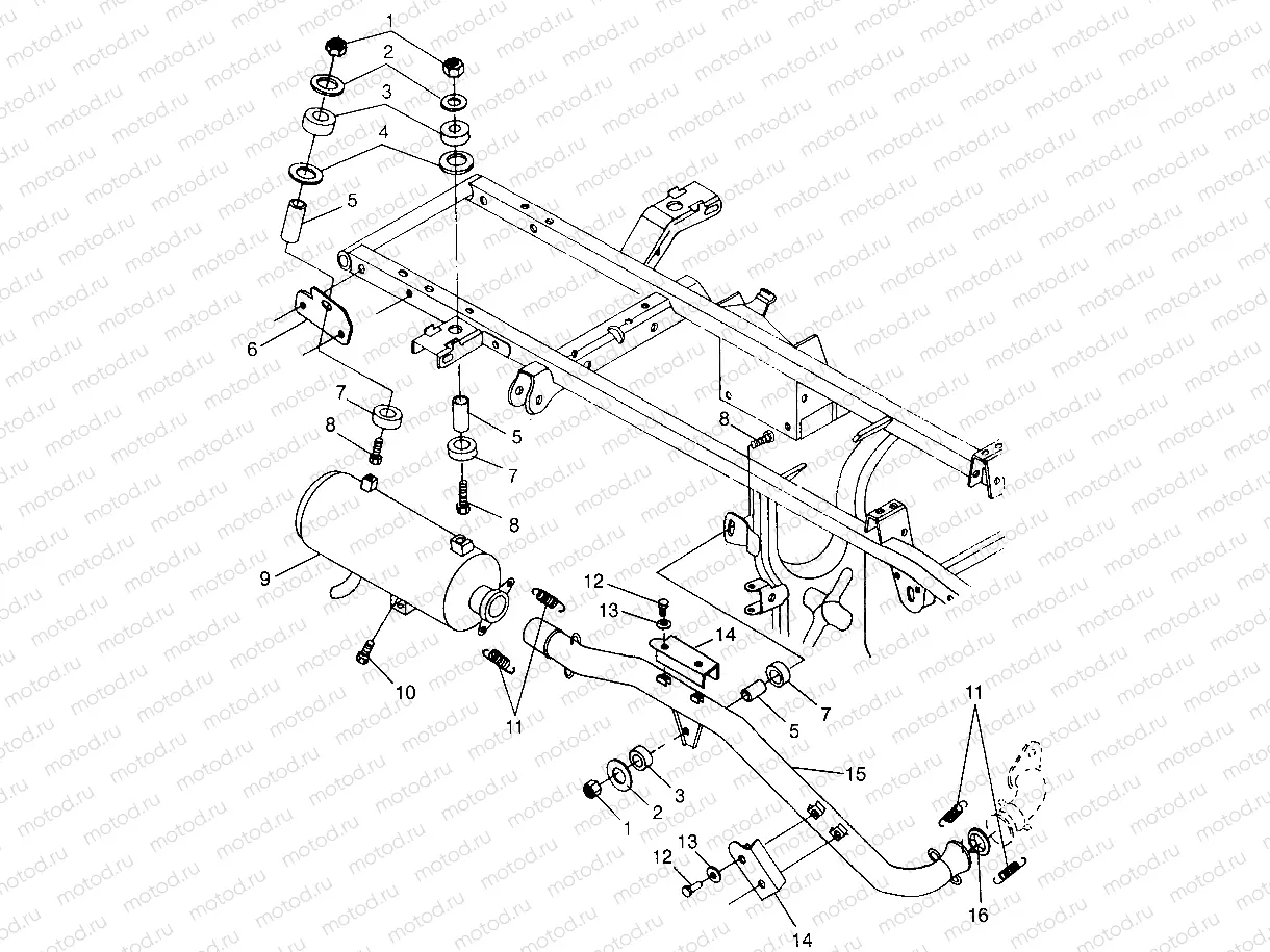 EXHAUST SYSTEM  SPORTSMAN 500 W97CH50A (4939993999A014) | EXHAUST SYSTEM  SPORTSMAN 500 W97CH50A (4939993999A014)