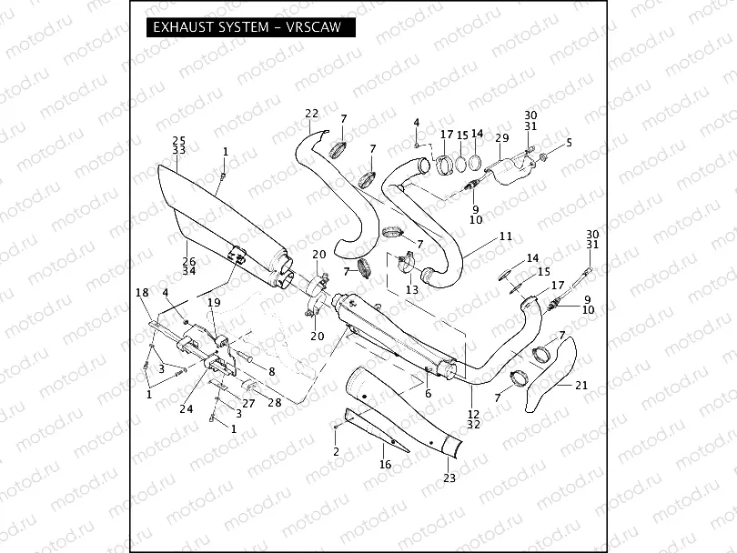 EXHAUST SYSTEM - VRSCAW