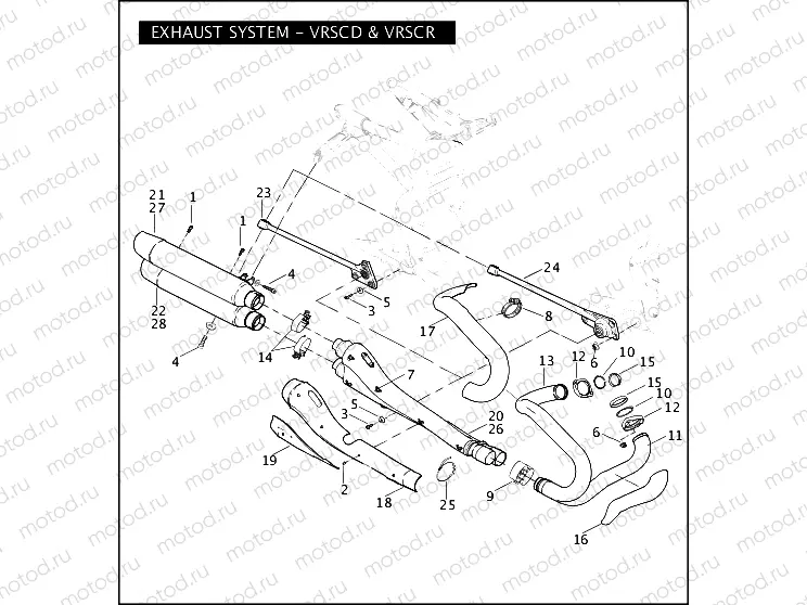 EXHAUST SYSTEM - VRSCD & VRSCR