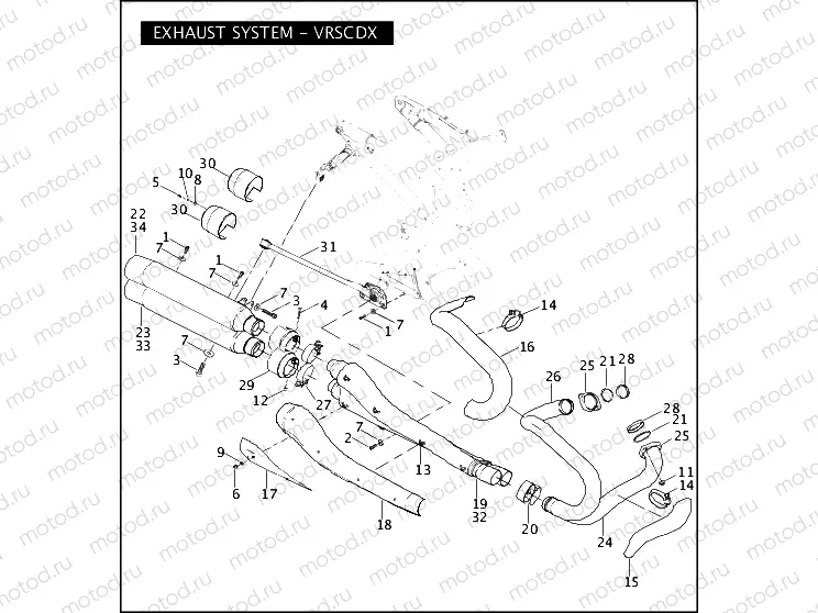 EXHAUST SYSTEM - VRSCDX