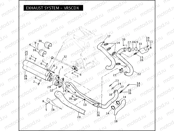 EXHAUST SYSTEM - VRSCDX